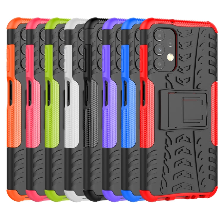 Custodia per telefono in TPU + PC antiurto con trama di pneumatici con supporto, For Samsung Galaxy A13 4G
