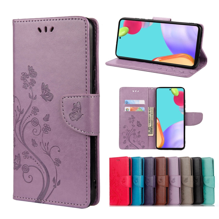 Custodia per cellulare in pelle con motivo floreale a farfalla, For Samsung Galaxy A23 5G