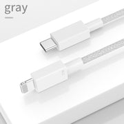 Cavo dati intrecciato a ricarica rapida da 27 W PD USB-C / Type-C a 8 pin, lunghezza cavo: 1 m, 27W