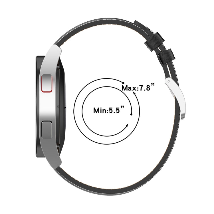 Cinturino in vera pelle da 20 mm per Samsung Galaxy Watch4/Watch3 41 mm/Active2/Huawei/orologio da gioco ecc.