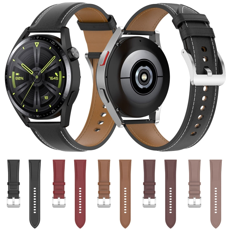 Cinturino in vera pelle da 20 mm per Samsung Galaxy Watch4/Watch3 41 mm/Active2/Huawei/orologio da gioco ecc.
