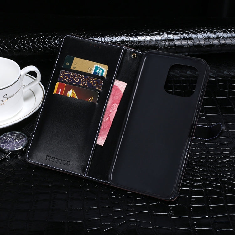 idewei Custodia per cellulare in pelle a conchiglia orizzontale con struttura in coccodrillo, For Honor 60 SE