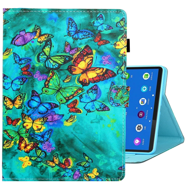 Custodia per tablet in pelle con cuciture a disegno colorato, For Samsung Galaxy Tab A8 10.5 2021