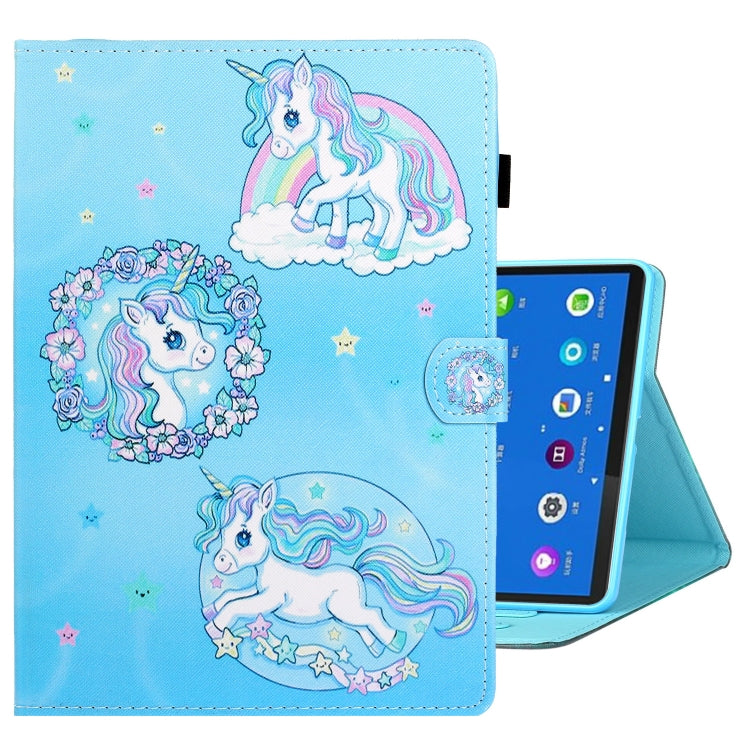 Custodia per tablet in pelle con cuciture a disegno colorato, For Samsung Galaxy Tab A8 10.5 2021