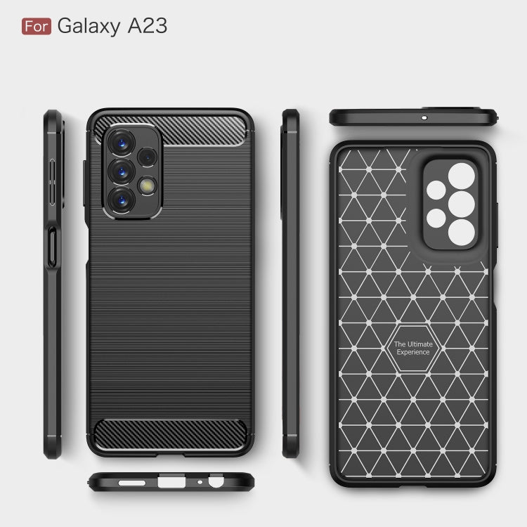 Custodia per telefono TPU in fibra di carbonio con trama spazzolata, For Samsung Galaxy A23 5G, For Xiaomi Redmi K50 Pro, For Xiaomi Redmi K50