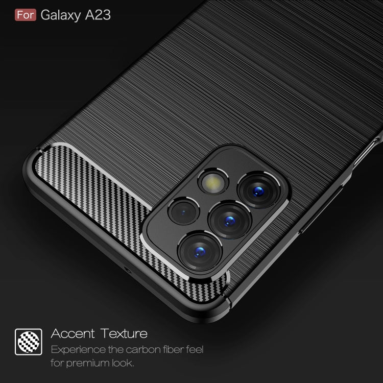Custodia per telefono TPU in fibra di carbonio con trama spazzolata, For Samsung Galaxy A23 5G, For Xiaomi Redmi K50 Pro, For Xiaomi Redmi K50
