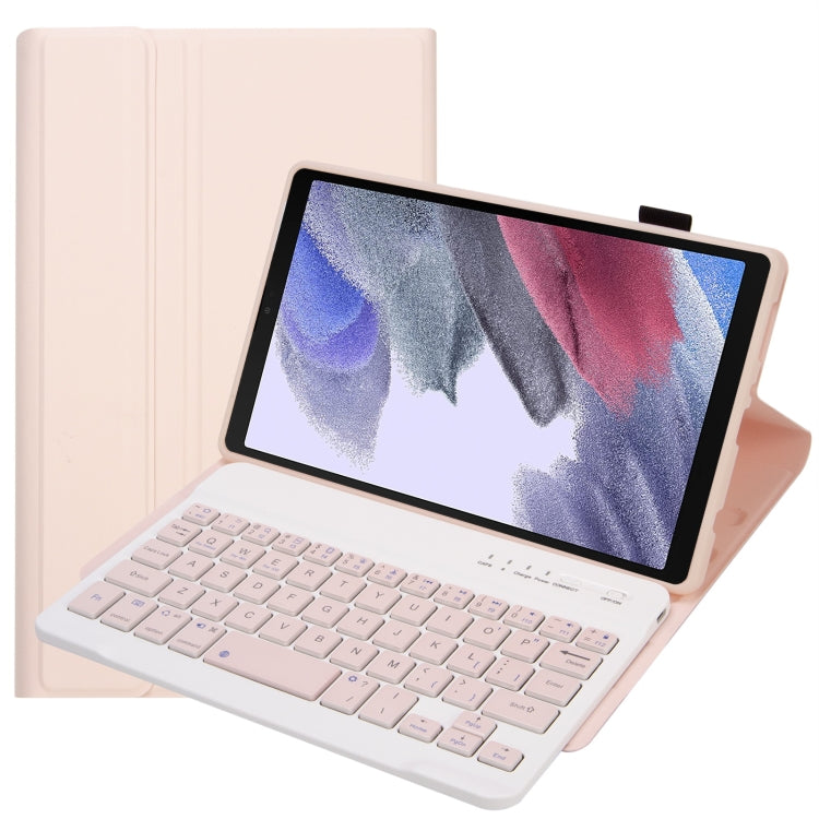 Custodia in pelle per tastiera Bluetooth staccabile in TPU color caramella A220 con staffa, For Samsung Galaxy Tab A7 Lite 8.7 T220 / T225