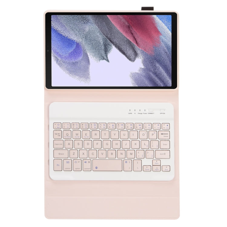 Custodia in pelle per tastiera Bluetooth staccabile in TPU color caramella A220 con staffa, For Samsung Galaxy Tab A7 Lite 8.7 T220 / T225