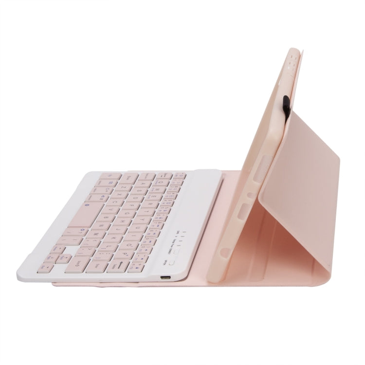 Custodia in pelle per tastiera Bluetooth staccabile in TPU color caramella A220 con staffa, For Samsung Galaxy Tab A7 Lite 8.7 T220 / T225