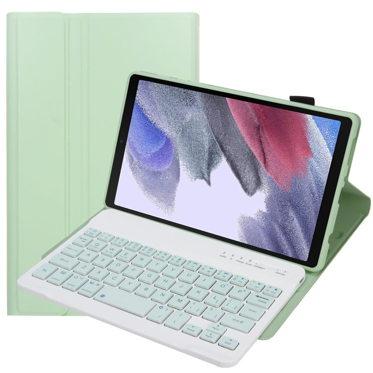 Custodia in pelle per tastiera Bluetooth staccabile in TPU color caramella A220 con staffa, For Samsung Galaxy Tab A7 Lite 8.7 T220 / T225