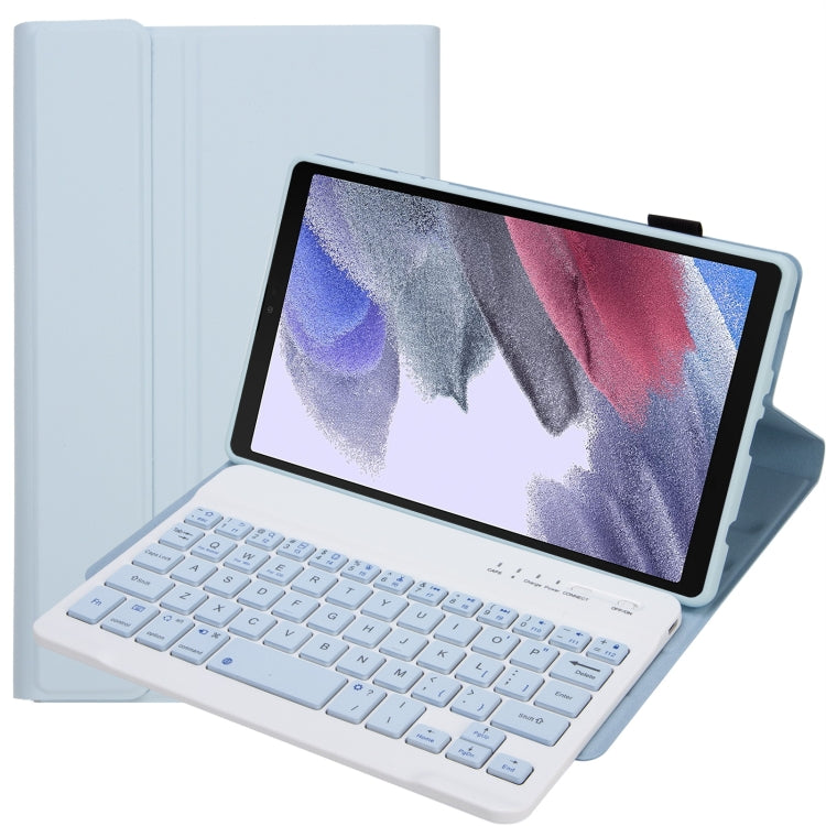 Custodia in pelle per tastiera Bluetooth staccabile in TPU color caramella A220 con staffa, For Samsung Galaxy Tab A7 Lite 8.7 T220 / T225