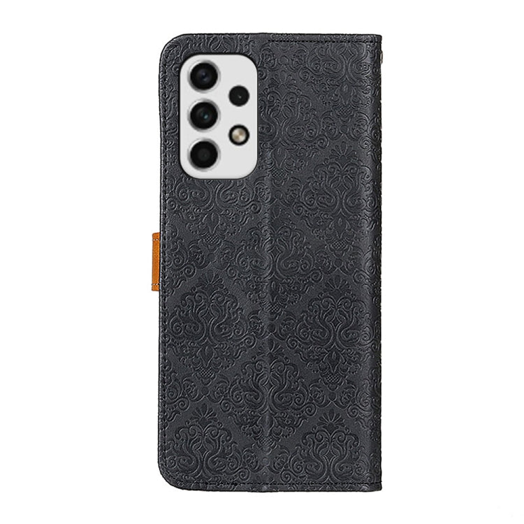 Custodia per telefono in pelle flip goffrata floreale europea, For Samsung Galaxy A23 4G