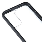 Custodia per telefono in vetro temperato in metallo magnetico HD, For Samsung Galaxy S22 5G