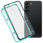 Custodia per telefono in vetro temperato in metallo magnetico HD, For Samsung Galaxy S22 5G
