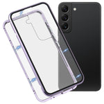 Custodia per telefono in vetro temperato in metallo magnetico HD, For Samsung Galaxy S22 5G