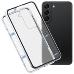 Custodia per telefono in vetro temperato in metallo magnetico HD, For Samsung Galaxy S22 5G