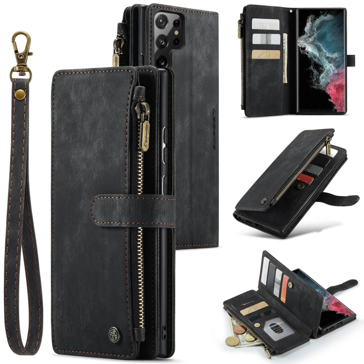 Custodia in pelle per telefono multifunzionale CaseMe C30 con supporto, slot per schede e portafoglio, For Samsung Galaxy S22 5G, For Samsung Galaxy S22+ 5G, For Samsung Galaxy S22 Ultra 5G