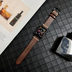 Cinturino in vera pelle per Apple Watch Series, 7 41mm / 6&SE&5&4 40mm / 3&2&1 38mm, 7 45mm / 6&SE&5&4 44mm / 3&2&1 42mm