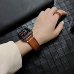 Cinturino in vera pelle per Apple Watch Series, 7 41mm / 6&SE&5&4 40mm / 3&2&1 38mm, 7 45mm / 6&SE&5&4 44mm / 3&2&1 42mm