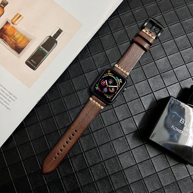 Cinturino in vera pelle per Apple Watch Series, 7 41mm / 6&SE&5&4 40mm / 3&2&1 38mm, 7 45mm / 6&SE&5&4 44mm / 3&2&1 42mm