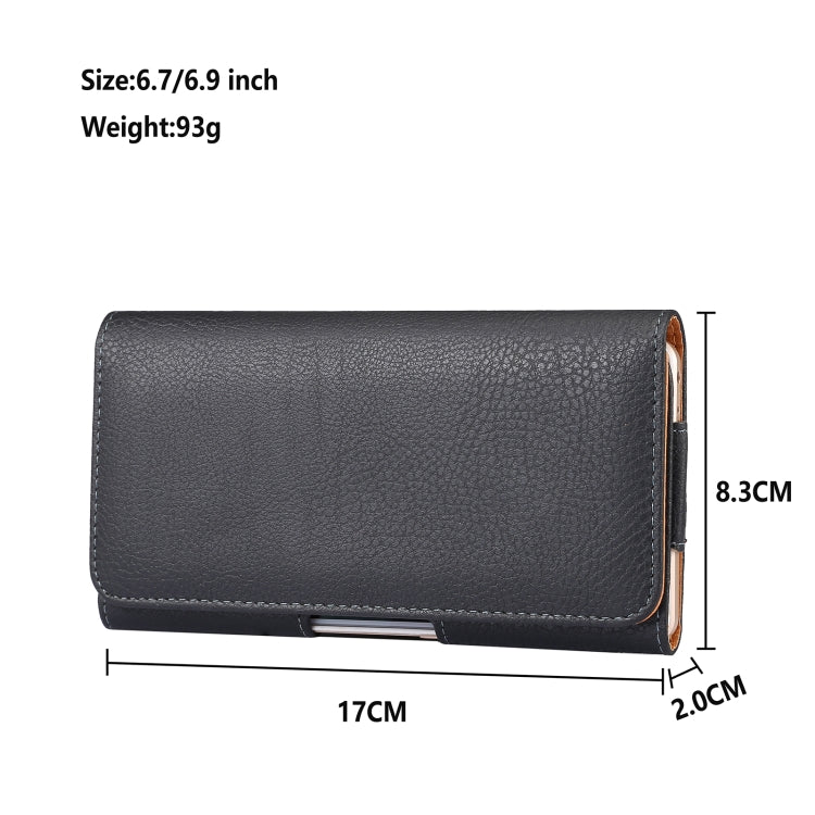 Custodia per telefono appesa in vita con texture Litchi, For 6.7-6.9 inch Phone