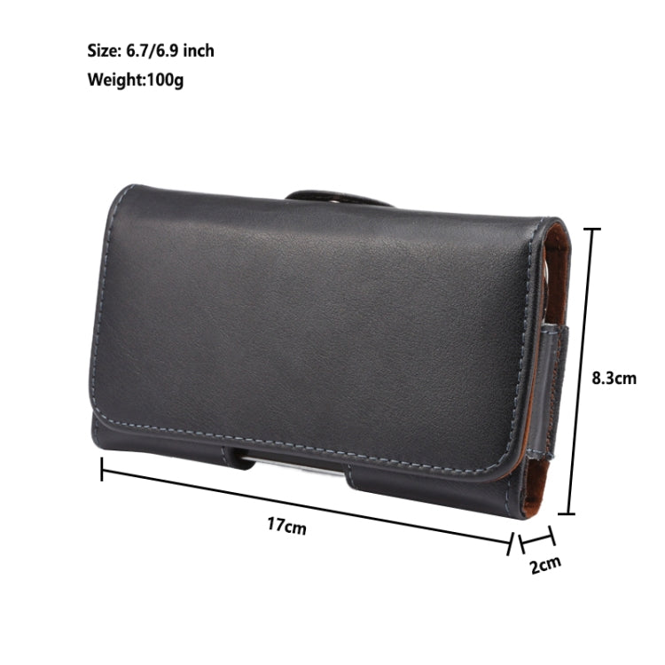 Custodia per cellulare da appendere in vita con 100 trame in vera pelle, For 6.7-6.9 inch Phone