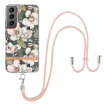 Custodia per telefono in TPU serie Flowers con cordino, For Samsung Galaxy S22 5G, For Samsung Galaxy S22+ 5G, For Samsung Galaxy S22 Ultra 5G, For Samsung Galaxy S21 5G
