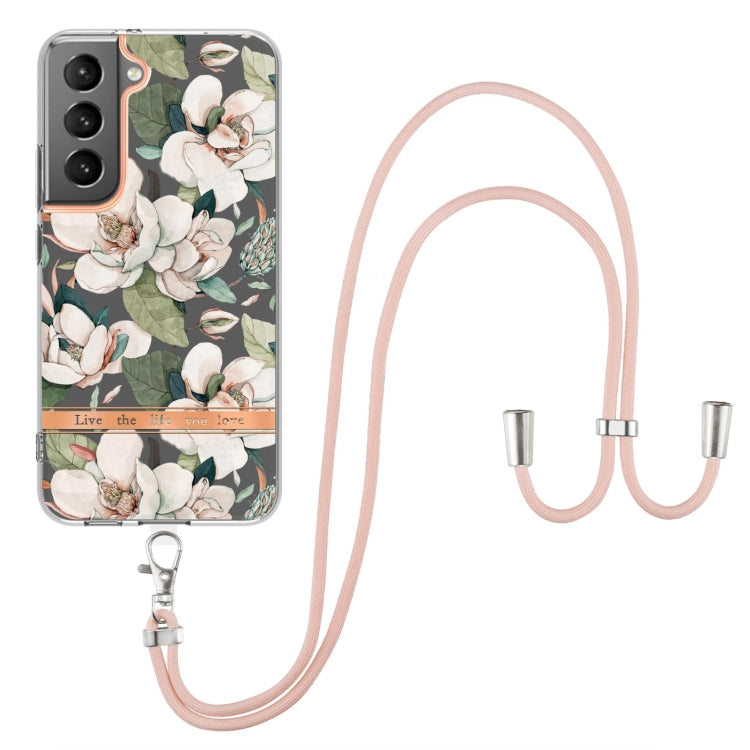 Custodia per telefono in TPU serie Flowers con cordino, For Samsung Galaxy S22 5G, For Samsung Galaxy S22+ 5G, For Samsung Galaxy S22 Ultra 5G, For Samsung Galaxy S21 5G
