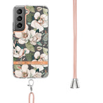 Custodia per telefono in TPU serie Flowers con cordino, For Samsung Galaxy S22 5G, For Samsung Galaxy S22+ 5G, For Samsung Galaxy S22 Ultra 5G, For Samsung Galaxy S21 5G