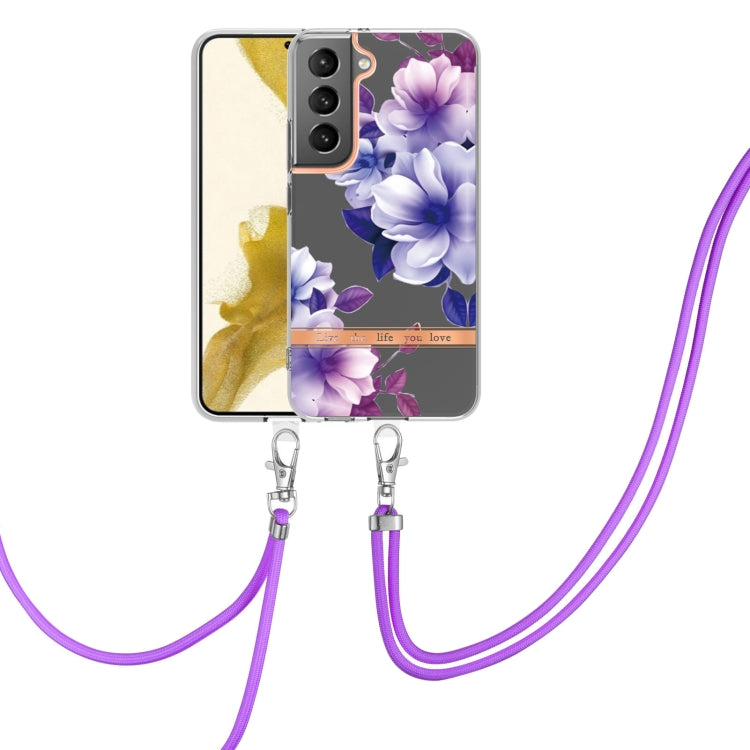 Custodia per telefono in TPU serie Flowers con cordino, For Samsung Galaxy S22 5G, For Samsung Galaxy S22+ 5G, For Samsung Galaxy S22 Ultra 5G, For Samsung Galaxy S21 5G