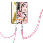 Custodia per telefono in TPU serie Flowers con cordino, For Samsung Galaxy S22 5G, For Samsung Galaxy S22+ 5G, For Samsung Galaxy S22 Ultra 5G, For Samsung Galaxy S21 5G