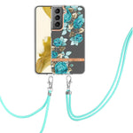 Custodia per telefono in TPU serie Flowers con cordino, For Samsung Galaxy S22 5G, For Samsung Galaxy S22+ 5G, For Samsung Galaxy S22 Ultra 5G, For Samsung Galaxy S21 5G
