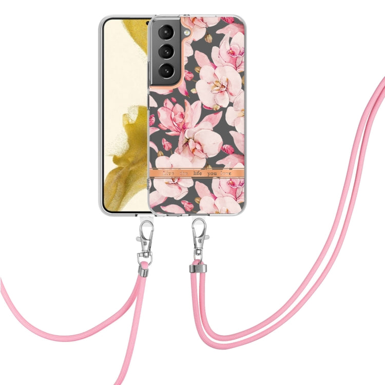Custodia per telefono in TPU serie Flowers con cordino, For Samsung Galaxy S22 5G, For Samsung Galaxy S22+ 5G, For Samsung Galaxy S22 Ultra 5G, For Samsung Galaxy S21 5G