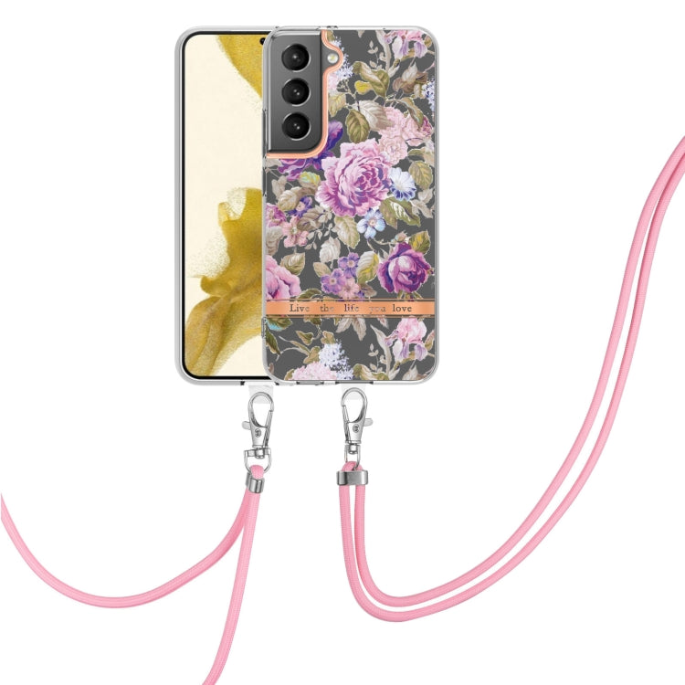 Custodia per telefono in TPU serie Flowers con cordino, For Samsung Galaxy S22 5G, For Samsung Galaxy S22+ 5G, For Samsung Galaxy S22 Ultra 5G, For Samsung Galaxy S21 5G