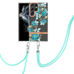 Custodia per telefono in TPU serie Flowers con cordino, For Samsung Galaxy S22 5G, For Samsung Galaxy S22+ 5G, For Samsung Galaxy S22 Ultra 5G, For Samsung Galaxy S21 5G