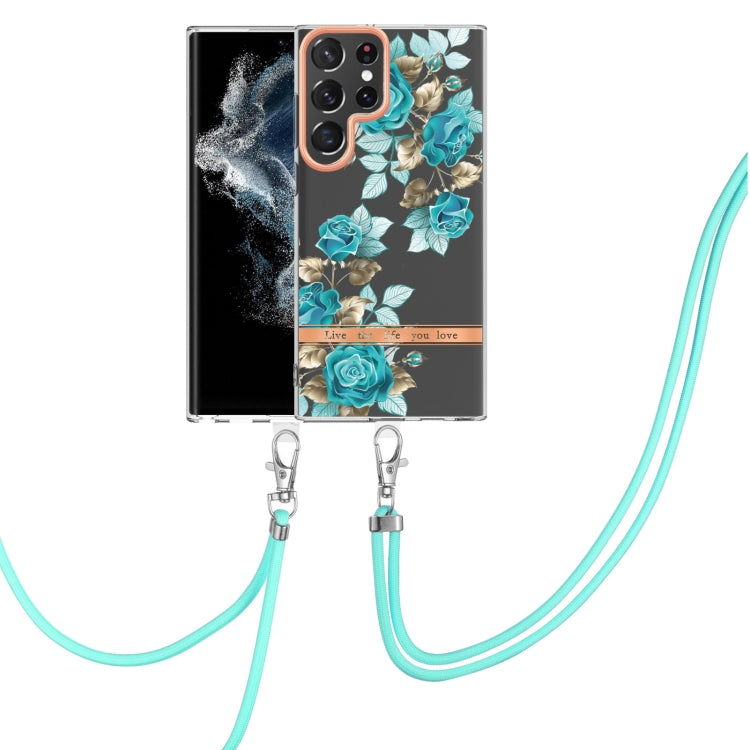 Custodia per telefono in TPU serie Flowers con cordino, For Samsung Galaxy S22 5G, For Samsung Galaxy S22+ 5G, For Samsung Galaxy S22 Ultra 5G, For Samsung Galaxy S21 5G