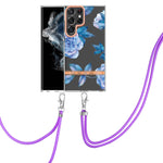 Custodia per telefono in TPU serie Flowers con cordino, For Samsung Galaxy S22 5G, For Samsung Galaxy S22+ 5G, For Samsung Galaxy S22 Ultra 5G, For Samsung Galaxy S21 5G