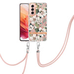 Custodia per telefono in TPU serie Flowers con cordino, For Samsung Galaxy S22 5G, For Samsung Galaxy S22+ 5G, For Samsung Galaxy S22 Ultra 5G, For Samsung Galaxy S21 5G