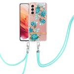 Custodia per telefono in TPU serie Flowers con cordino, For Samsung Galaxy S22 5G, For Samsung Galaxy S22+ 5G, For Samsung Galaxy S22 Ultra 5G, For Samsung Galaxy S21 5G