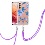 Custodia per telefono in TPU serie Flowers con cordino, For Samsung Galaxy S22 5G, For Samsung Galaxy S22+ 5G, For Samsung Galaxy S22 Ultra 5G, For Samsung Galaxy S21 5G