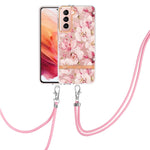 Custodia per telefono in TPU serie Flowers con cordino, For Samsung Galaxy S22 5G, For Samsung Galaxy S22+ 5G, For Samsung Galaxy S22 Ultra 5G, For Samsung Galaxy S21 5G