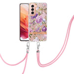Custodia per telefono in TPU serie Flowers con cordino, For Samsung Galaxy S22 5G, For Samsung Galaxy S22+ 5G, For Samsung Galaxy S22 Ultra 5G, For Samsung Galaxy S21 5G