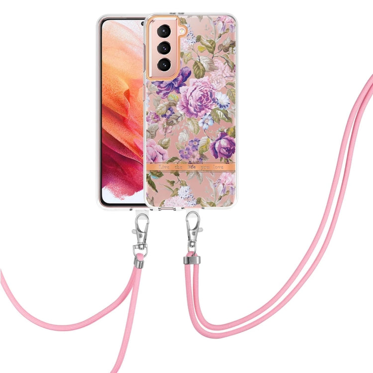 Custodia per telefono in TPU serie Flowers con cordino, For Samsung Galaxy S22 5G, For Samsung Galaxy S22+ 5G, For Samsung Galaxy S22 Ultra 5G, For Samsung Galaxy S21 5G