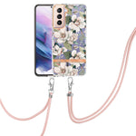 Custodia per telefono in TPU serie Flowers con cordino, For Samsung Galaxy S21+ 5G, For Samsung Galaxy S21 Ultra 5G, For Samsung Galaxy S21 FE 5G, For Samsung Galaxy S20 5G