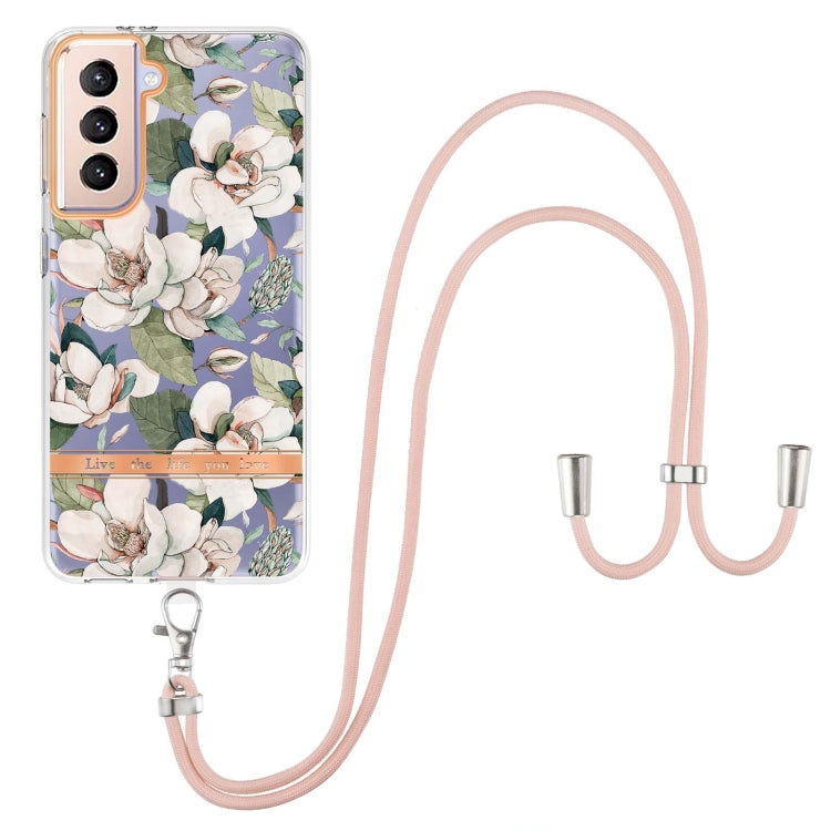 Custodia per telefono in TPU serie Flowers con cordino, For Samsung Galaxy S21+ 5G, For Samsung Galaxy S21 Ultra 5G, For Samsung Galaxy S21 FE 5G, For Samsung Galaxy S20 5G