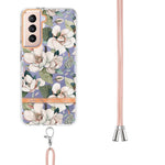 Custodia per telefono in TPU serie Flowers con cordino, For Samsung Galaxy S21+ 5G, For Samsung Galaxy S21 Ultra 5G, For Samsung Galaxy S21 FE 5G, For Samsung Galaxy S20 5G