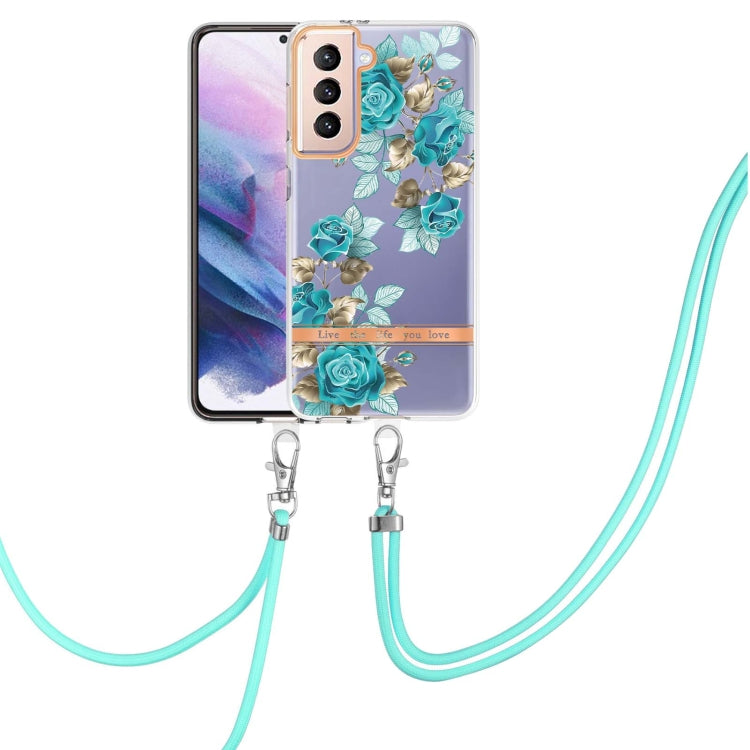 Custodia per telefono in TPU serie Flowers con cordino, For Samsung Galaxy S21+ 5G, For Samsung Galaxy S21 Ultra 5G, For Samsung Galaxy S21 FE 5G, For Samsung Galaxy S20 5G