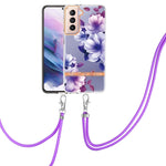 Custodia per telefono in TPU serie Flowers con cordino, For Samsung Galaxy S21+ 5G, For Samsung Galaxy S21 Ultra 5G, For Samsung Galaxy S21 FE 5G, For Samsung Galaxy S20 5G