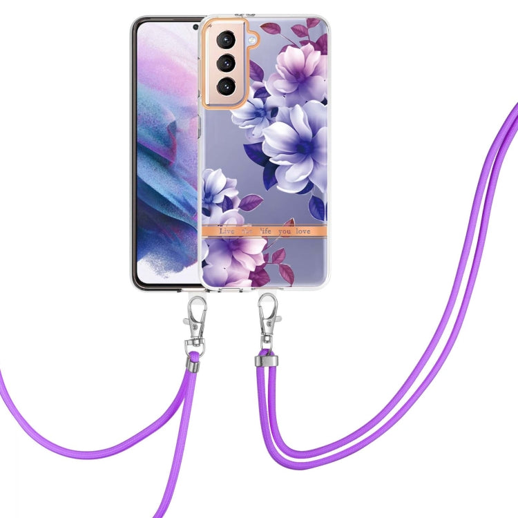 Custodia per telefono in TPU serie Flowers con cordino, For Samsung Galaxy S21+ 5G, For Samsung Galaxy S21 Ultra 5G, For Samsung Galaxy S21 FE 5G, For Samsung Galaxy S20 5G