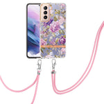Custodia per telefono in TPU serie Flowers con cordino, For Samsung Galaxy S21+ 5G, For Samsung Galaxy S21 Ultra 5G, For Samsung Galaxy S21 FE 5G, For Samsung Galaxy S20 5G
